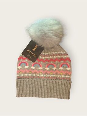 Igloo Kids Gray Rainbow Pom Beanie